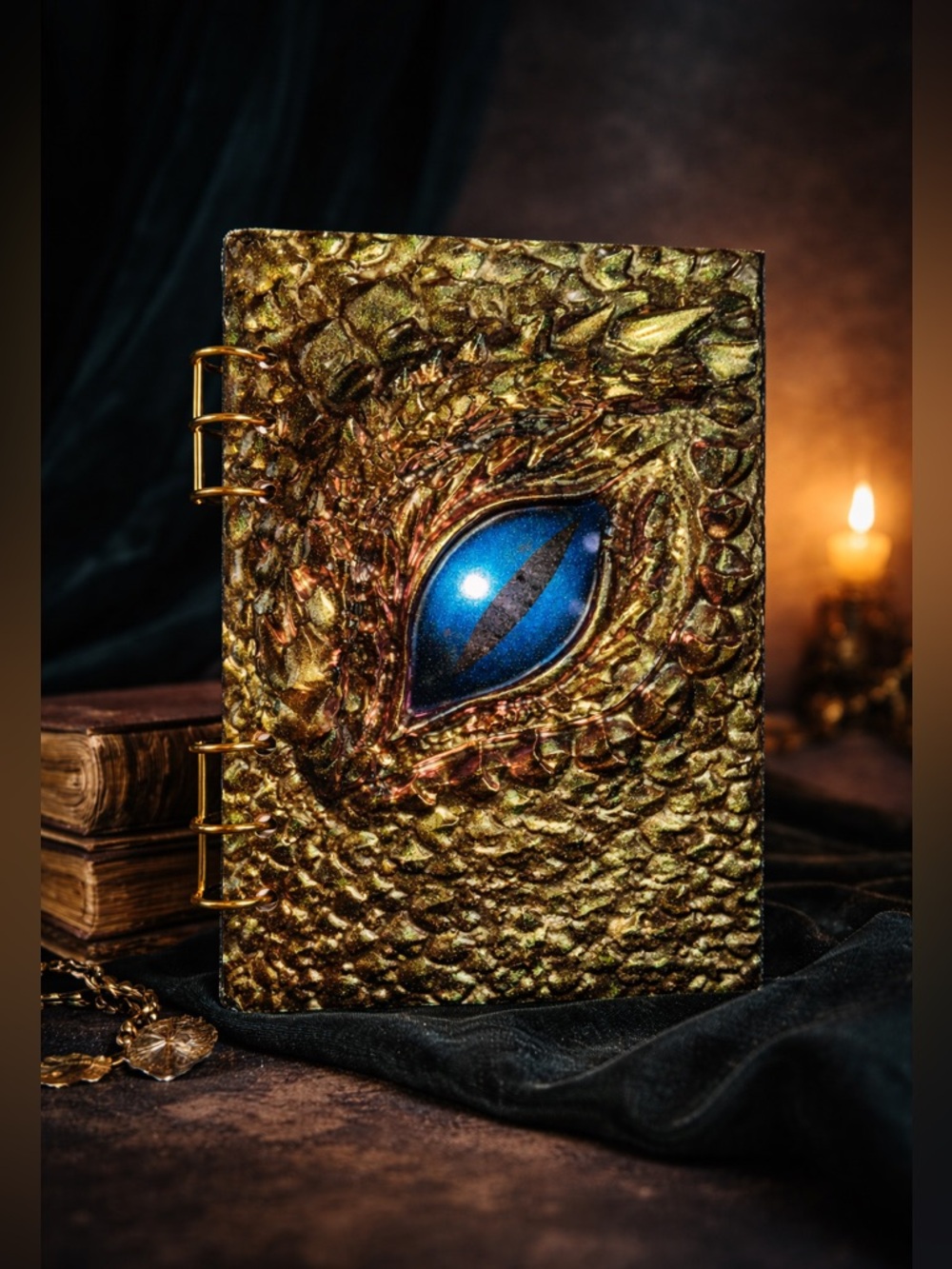 Dragon Eye Resin Journal with Blue Gem